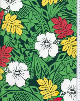 Polynesian Fabric IMIRAU Green - Tissushop